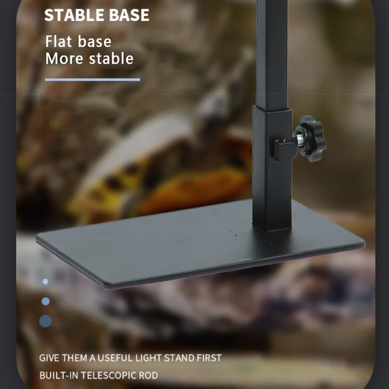 New Reptile Lamp Stand Heating Lamp Holder Adjustable Telescopic Metal Floor Turtle Lizard Snake Basking