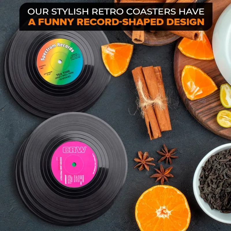 Set di 4 graziosi sottobicchieri di Halloween - Decorazione per la casa a tema zucca fantasma per le feste autunnali, regalo per accessori da cucina, caffè e tè, Riwaj Art - Italia
