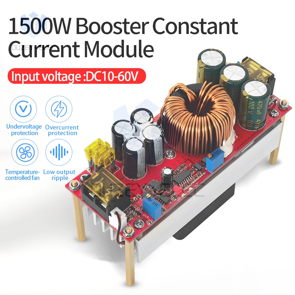 

1500 Вт, 30 А, DC-DC Boost, преобразователь, Повышающий Модуль питания, DC12-48V до 24-72 в, зарядное устройство с регулируемым напряжением и постоянным током