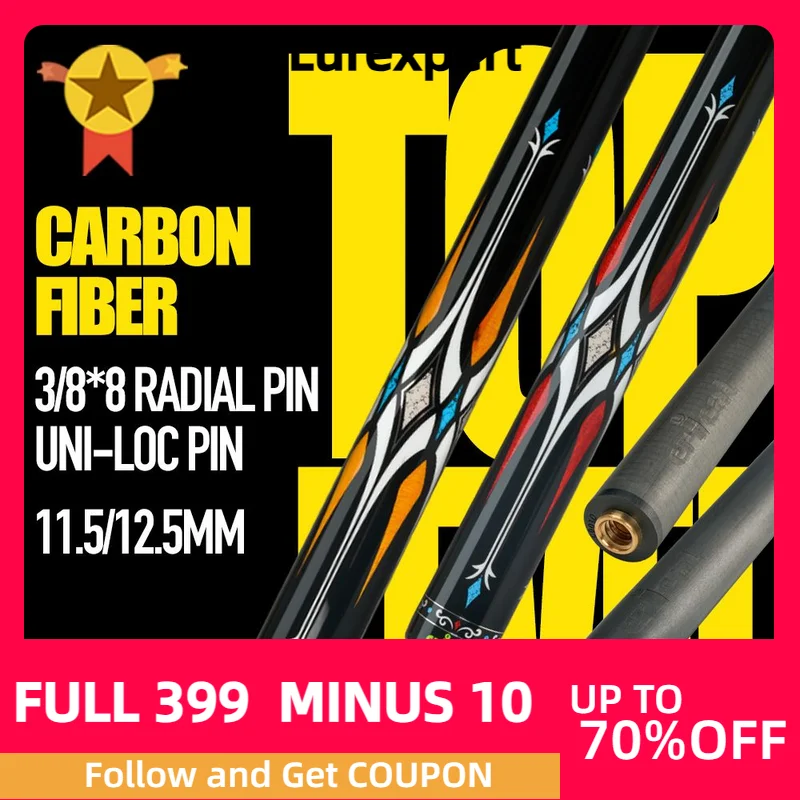 

CRICAL Carbon Fiber Pool Cue Billiards 11.5/12.5mm Tip Stick Uniloc 3/8*8 Radial Pin Joint Technology Professional Billiard Cue