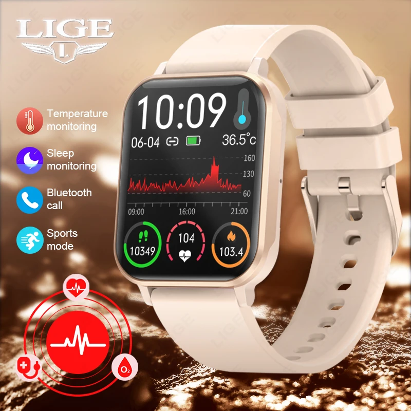 

LIGE 2023 Women Smart Watch I68 Waterproof Bluetooth Call Fitness Watch for Men 1.83'' HD Screen Smartwatch Ladies Wrist Watches