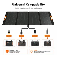 Panneau solaire portable pliable de 420W à haut rendement de conversion, chargeur solaire avec câble de connexion 4-en-1, alimentation solaire extérieure pour station d'alimentation, camping, camping-car, bateau, vie hors réseau. 4