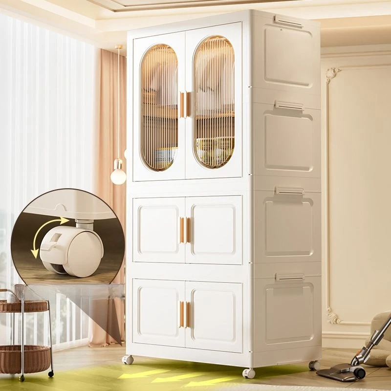 Foldable Wardrobe Storage Cabinet Home Kids Bedroom Closet Plastic Organizer Clothes Baby Storage Drawer Cabinet Furnitur Design