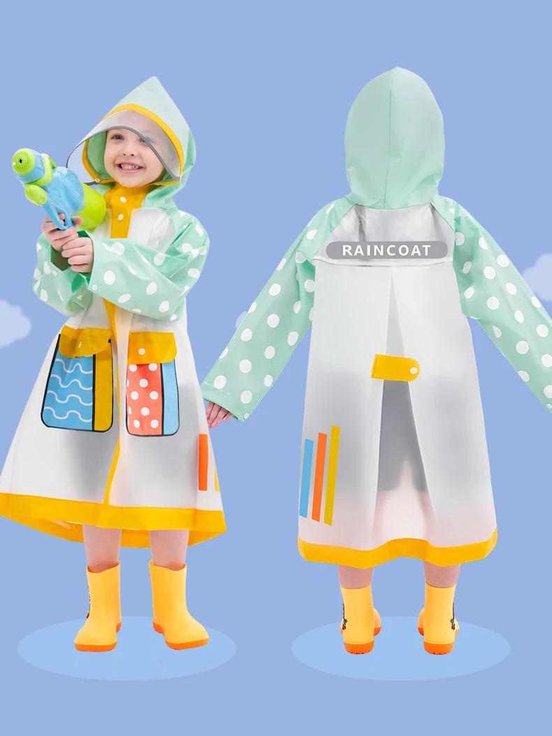 Stylish Kids Raincoat Children Raincoat Reusable Rainwear Full Body Waterproof Bag Space Pockets Cute School Raincoat raincoat poncho