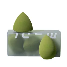 

3pc Matcha Makeup Blender Biodegradable Materials Cosmetic Puff Sponge Foundation Sponge Beauty Tools Women Make Up Accessories