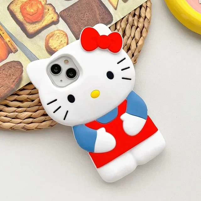 thumbnail image 1 of Sanrio Hello Kitty Cartoon 3D Bow Phone Case For iPhone 15 14 13 Pro Max 11 12 13 Pro MINI XR XS MAX Y2K Anti Fall Silicone Case, 1 of 5