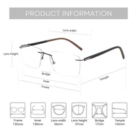 ZENOTTIC Fashion Rectangle Rimless Prescription Glasses High-quality Anti Blue Light/Photochromic Optical Eyeglasses for Men - Image 5