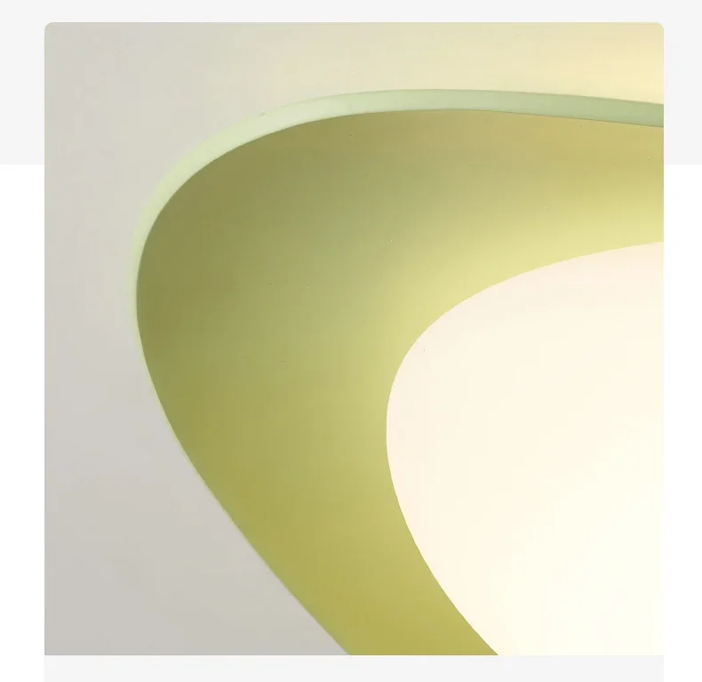 Tonia Deckenleuchte im nordischen Creme-Stil, minimalistische grüne Lampen für Schlafzimmer, halbbündige Deckenleuchte für die Foyer-Halle – Detail 12