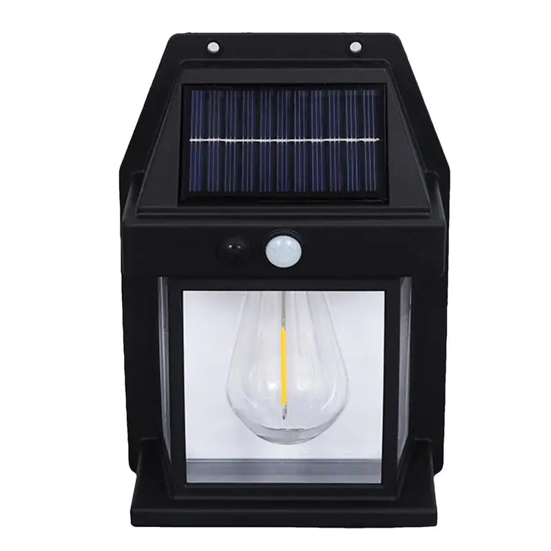 

Solar Powered Wall Lights Outdoor Motion Sensor Solar Fence Lights Waterproof LED Wall Lantern Retro Tungsten Light For Garden