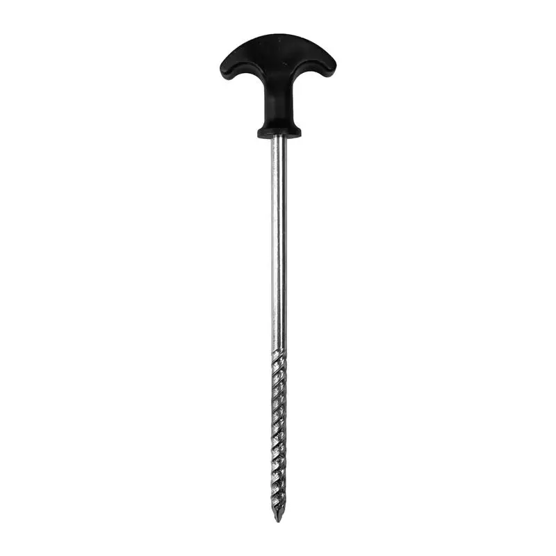Tent Stake Pegs Carbon Steel Screw In Tent Stakes For Yard Portable Stakes T-Shaped Camping Stake Pegs Camping Peg For garden staples
