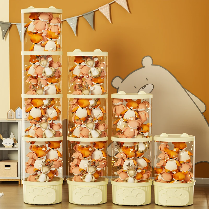 Stackable Toy Organizer Doll Storage Tube Suitable for Home and Bedroom Storage Holiday Decoration christmas storage box