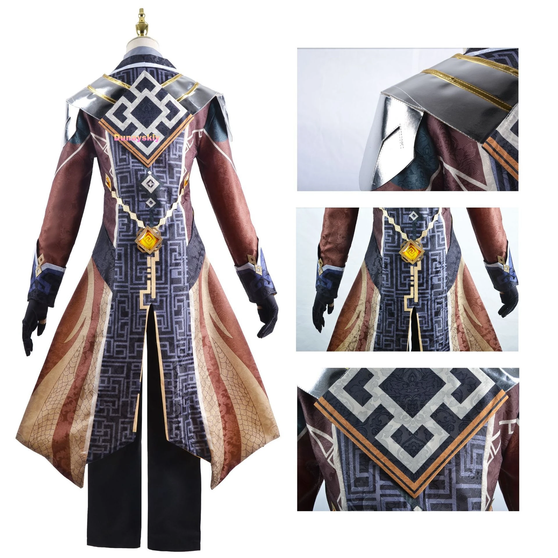 

Textured Fabric Zhongli Cosplay Costume Game Big Size Zhong Li Full Set Morax Zhong Li Outfits Comic Con Game Cosplay