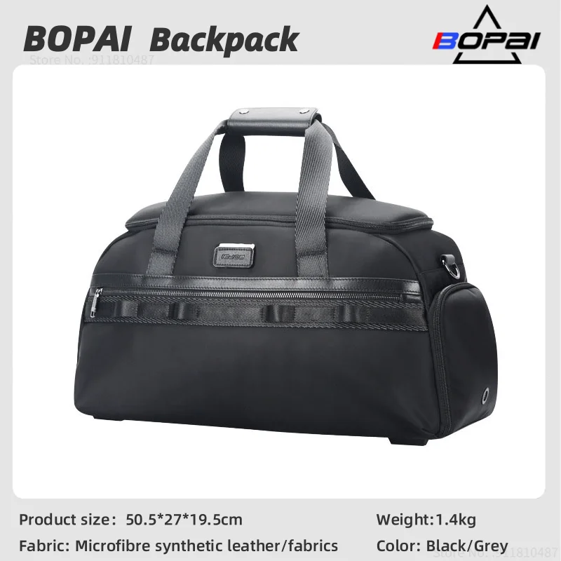 

BOPAI men Travel Shoulder Waterproof Fitness Bag Large-Capacity Luggage Bag With Shoe Warehouse Design Business Luggage Bag