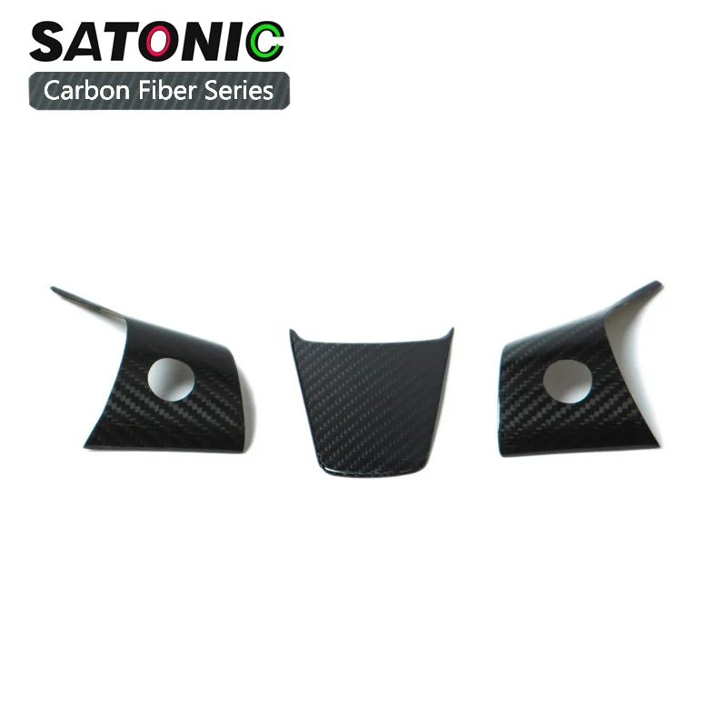

SATONIC Nature Real Carbon Fiber Cover Panel for Tesla Model 3 Y Steering Wheel Replace Parts Steer Auto Parts