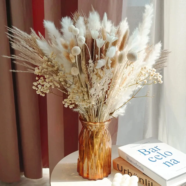 Erba Di Pampa Essiccata - Bouquet Fiori Secchi Per Decorazione, Matrimoni, Stile Boho - Foto 3