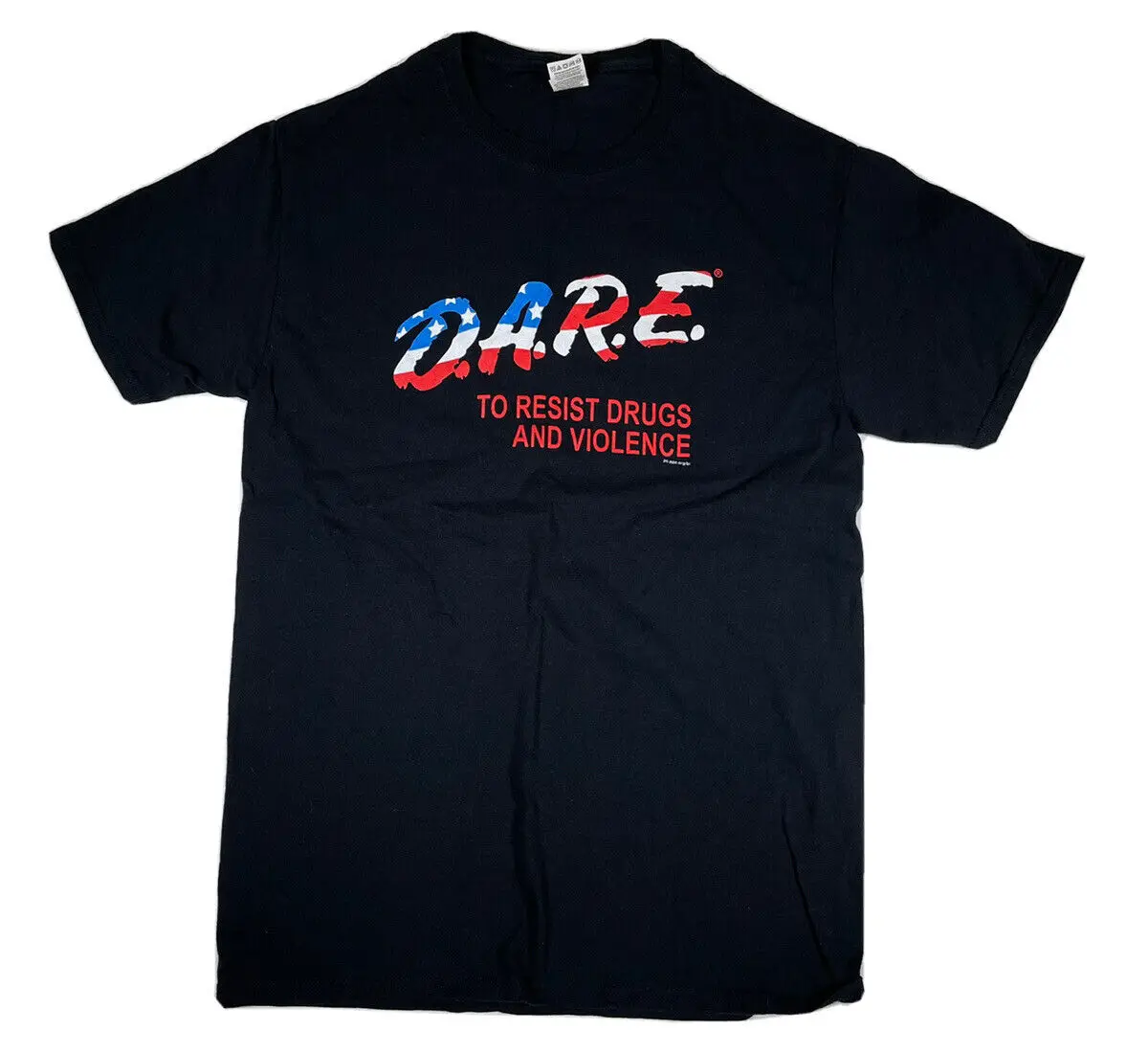 Dare T-Shirt Fruit Of The Loom Tema Bandiera Usa Piccola Da Uomo