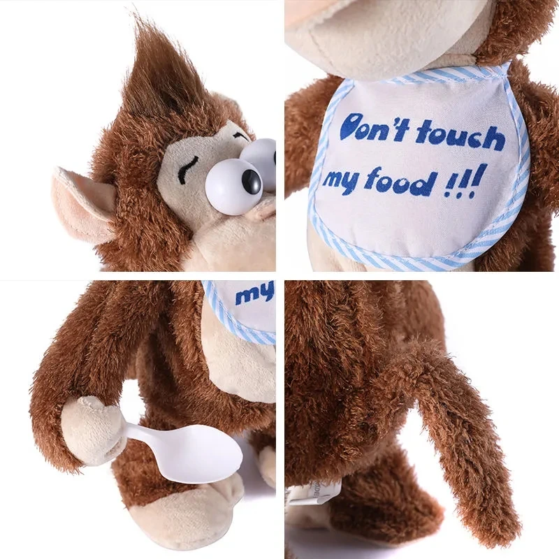 Electric Plush Toys Orangutan Monkey Doll Dont Touch My Food Kids Birthday Creative Gifts Stuffed Dolls for Kids
