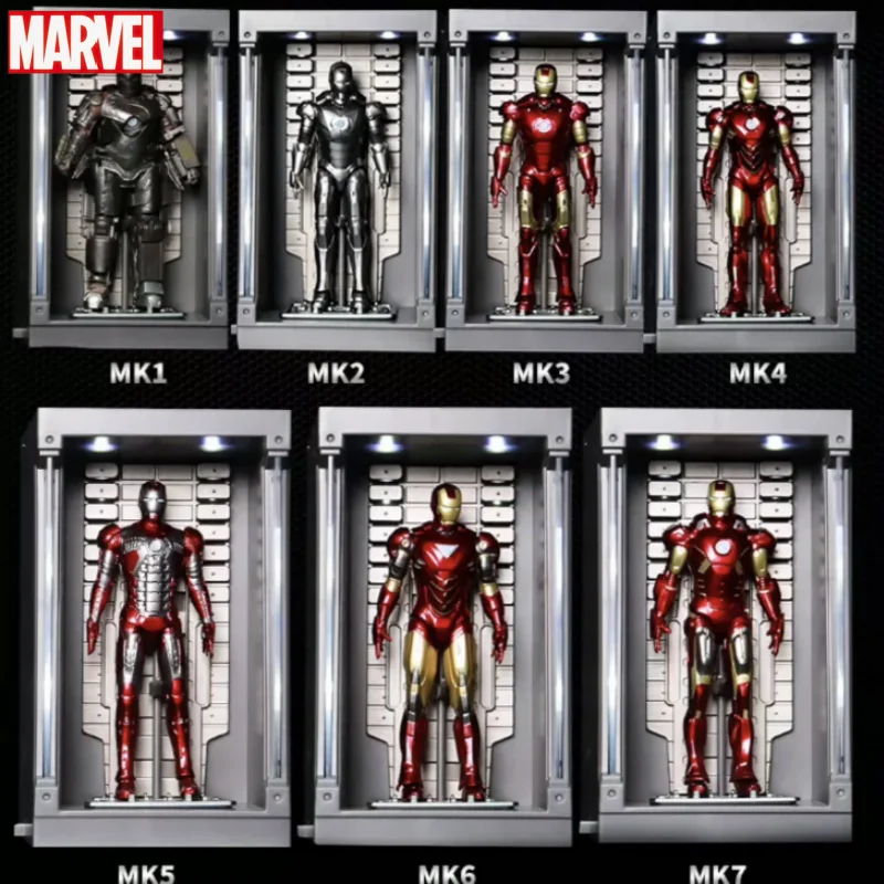 Marvel Iron Man Mk1-7 Mark Hall Of Armor Set Di 1-7 Action Figure Avengers Tony Stark Legends Original Zd Modeldoll Toys Gift