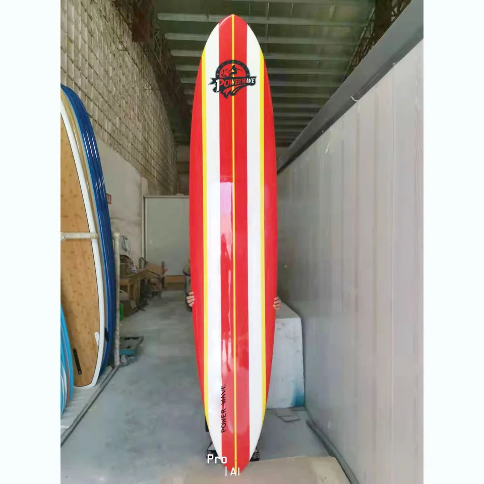 ロングボード サーフボード クリーム色 赤 ロングボード サーフボード