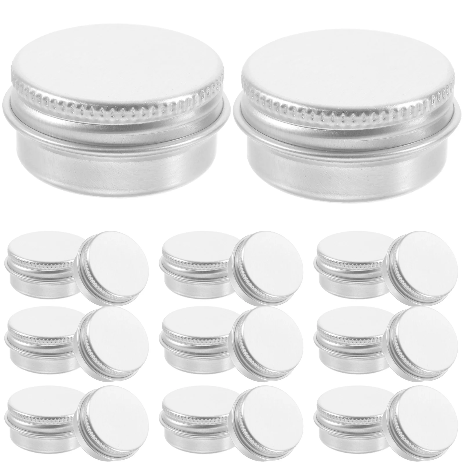 

50 Pcs Round Aluminum Box Travel Makeup Container Cosmetics Holder Lotion Sample Sub Cream Plastic jars with lids