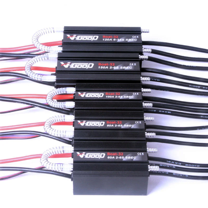 

VGOOD Boat-32 32BIT 60A 80A 100A 150A 2-6S 120A 6-12S 5.5V/6A BEC Brushless Boat ESC for RC Model Boats DIY Parts