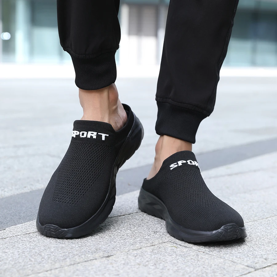 Men Slippers Summer Breathable Home Indoor Slippers Men Flats Thick Bottom Lightweight Slides Fashion Outdoor Walking Shoes — view 4
