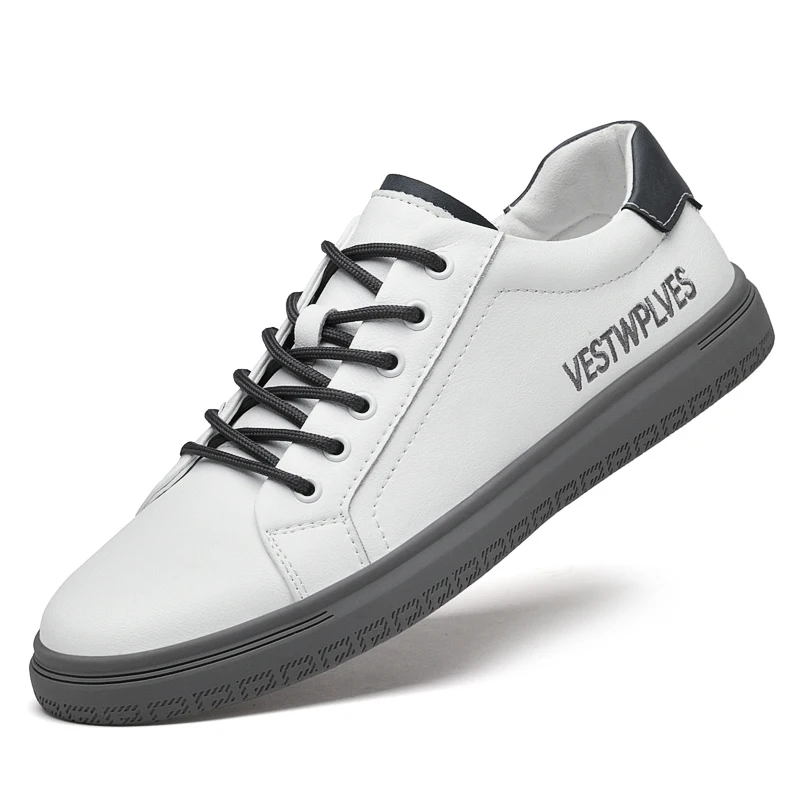 

Sneakers Men Casual Shoes Genuine Leathe mens Designer solid Classic Fashion Male Lace up Flats black white 38-44 C4