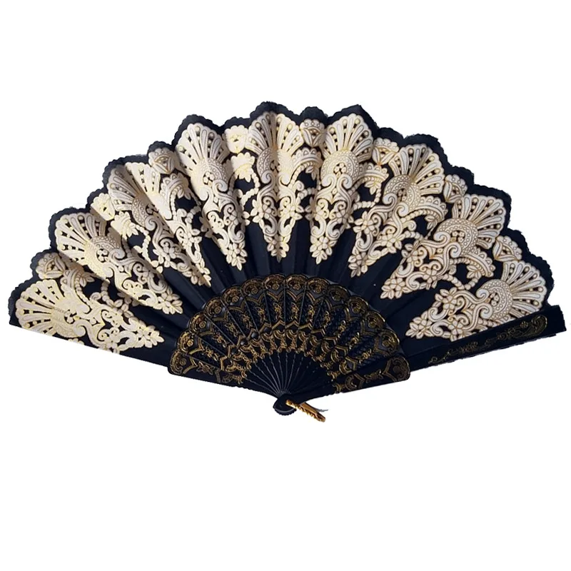 Vintage Folding Fan Dance Hand Held Spanish Style Luxury Wedding Fan Women Home Party Decoration Photography Props