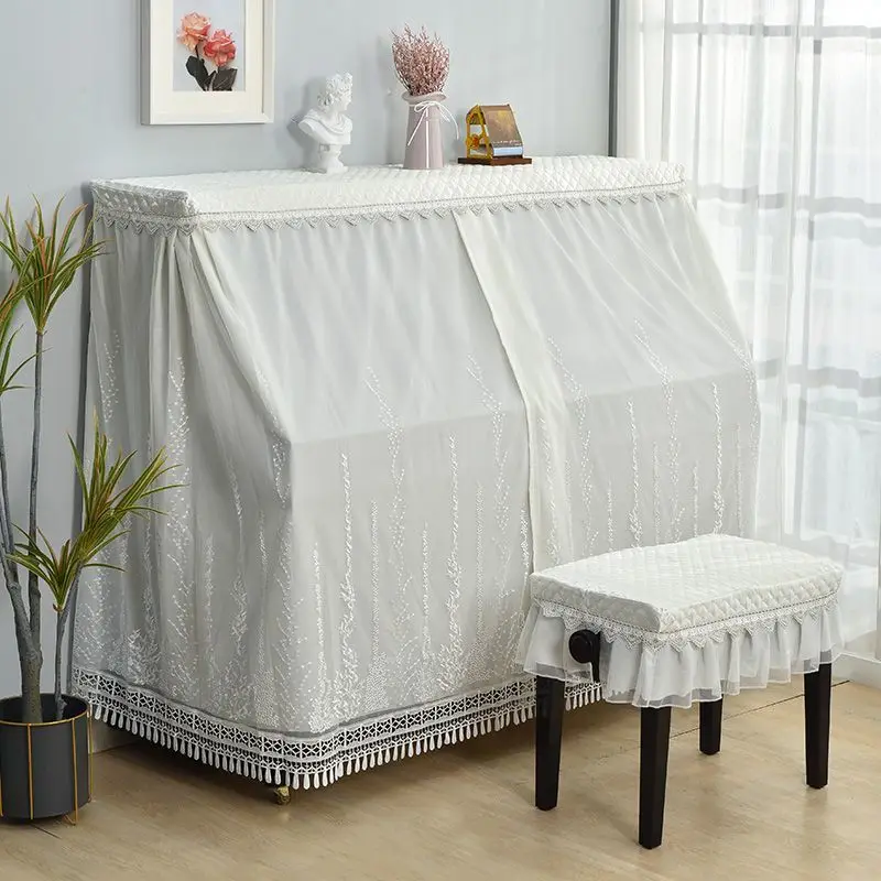 Modern Minimalist Piano Full Cover Mesh Lace Dust Cover Small Fresh High-end Piano Cloth Dust