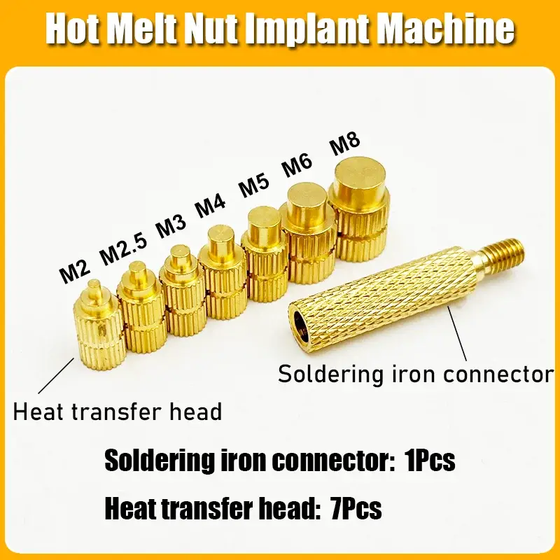 Heat Set Insert Soldering Iron Tip M2 M3 M4 Machine Screw and Brass Insets Nut Computer Bolt Thread Insertion Kit 3d Prints Tool image 17