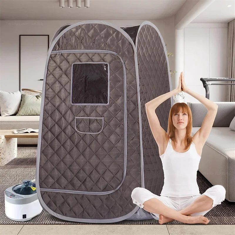 Portable Full Size Steam Sauna Set with 4 Liters Large Steamer Remote Control for Relaxation Body Detox Therapy portable steam sauna