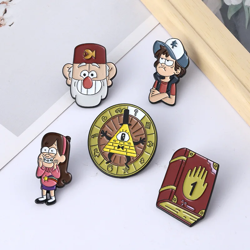 GravityFallsEnamelPinsCartoonCharacterIdeasBroochBadgeJewelry