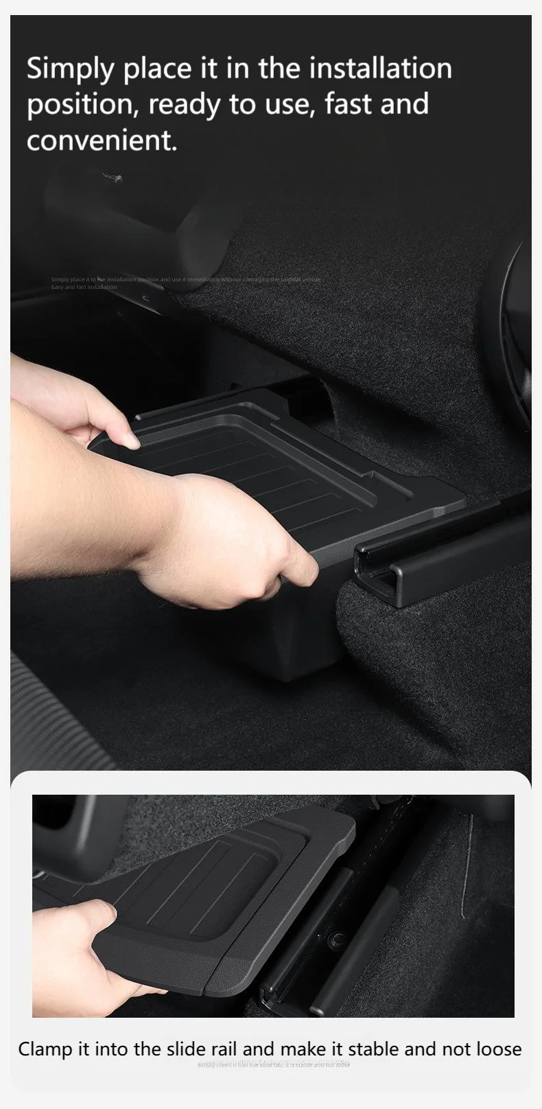 For Tesla Model Y Juniper Rear Seat Storage Box Under Air Vent Storage Case Tras