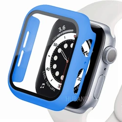 Premium Glass Cover for Apple Watch - Durable Screen Protector and Case (23 diamond blue)