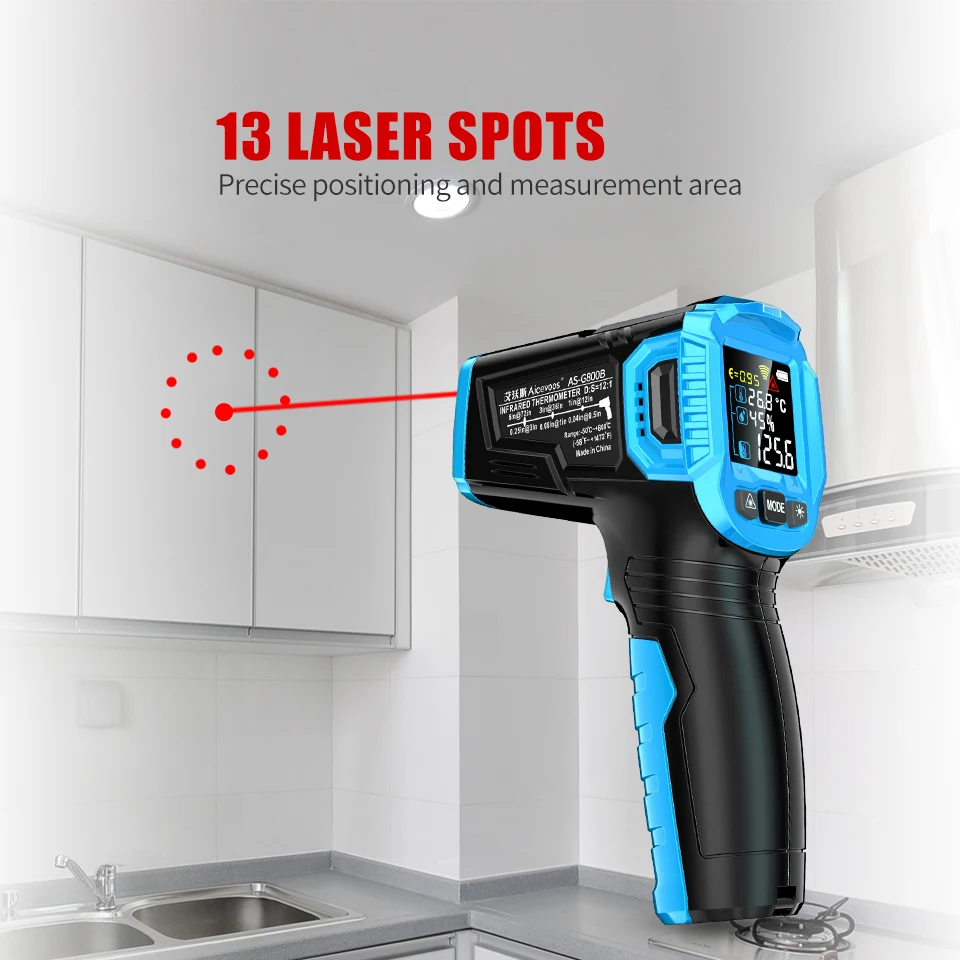Digital thermometer Infrared thermometer Handheld Digital Infrared Thermometer Non-Contact Laser Temperature Meter Gun Temperature Tester Instruments Pyrometer