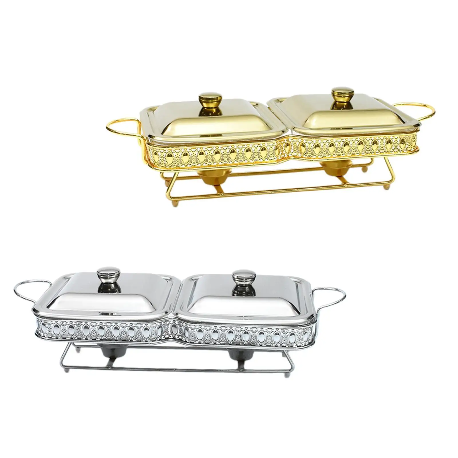 Chafing Dish Rectangular Kitchenware Multi-scenario Easy to Clean Glass Fuel Holders for Event Hotel Restaurant Dinners Camping