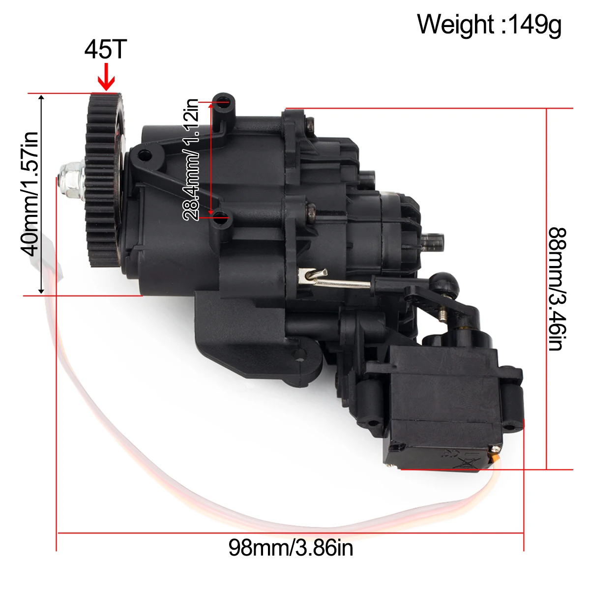 Pièces de rechange de la boîte de vitesses 2 vitesses pour TRX4 TRX6 RC Crawler, engrenages métalliques