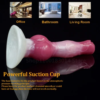 Soft silicone dildo Big Dog penis Long anal butt plug With Sucker Large Knot Animal Penis Sex Toys For Women faak Sexules toys 4