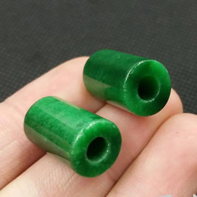 

20*12mm Natural Green Jade Tube Beads For Jewelry Making Diy Bracelet Charms Necklace Emerald Myanmar Jadeite Bead Accessories