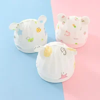 3pcs/set Newborn Baby Hats Gloves Foot Cover Breathable Cotton Soft Caps Cute Cartoon Caps Newborn Baby Accessories 6