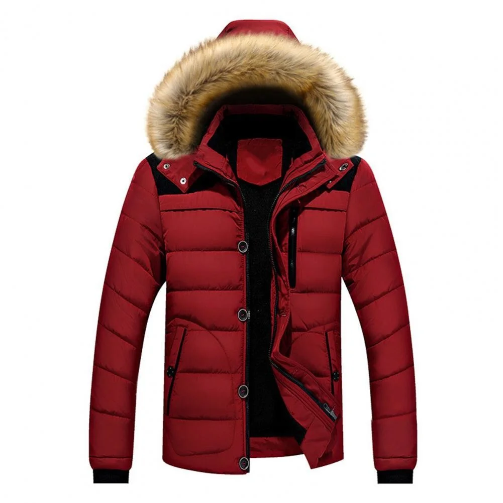 

Winter Jacket Men's Down Coat Warm Parkas Streetwear Extra Thick Highly Padded Windproof High Collar Male Puffer Jacket