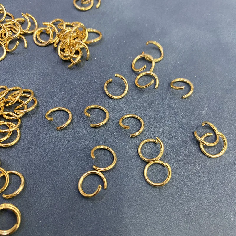 500-1000pcs 1x8mm Real Gold Plated Stainless Steel Open Jump Rings Nickel Free Split Rings Connectors  For DIY Jewelry Making