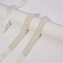 NZUK Handmade Beaded Wedding Belts Elegant Ivory Pearls Bridal Belt  for Evening party Dress Wedding Accessories
