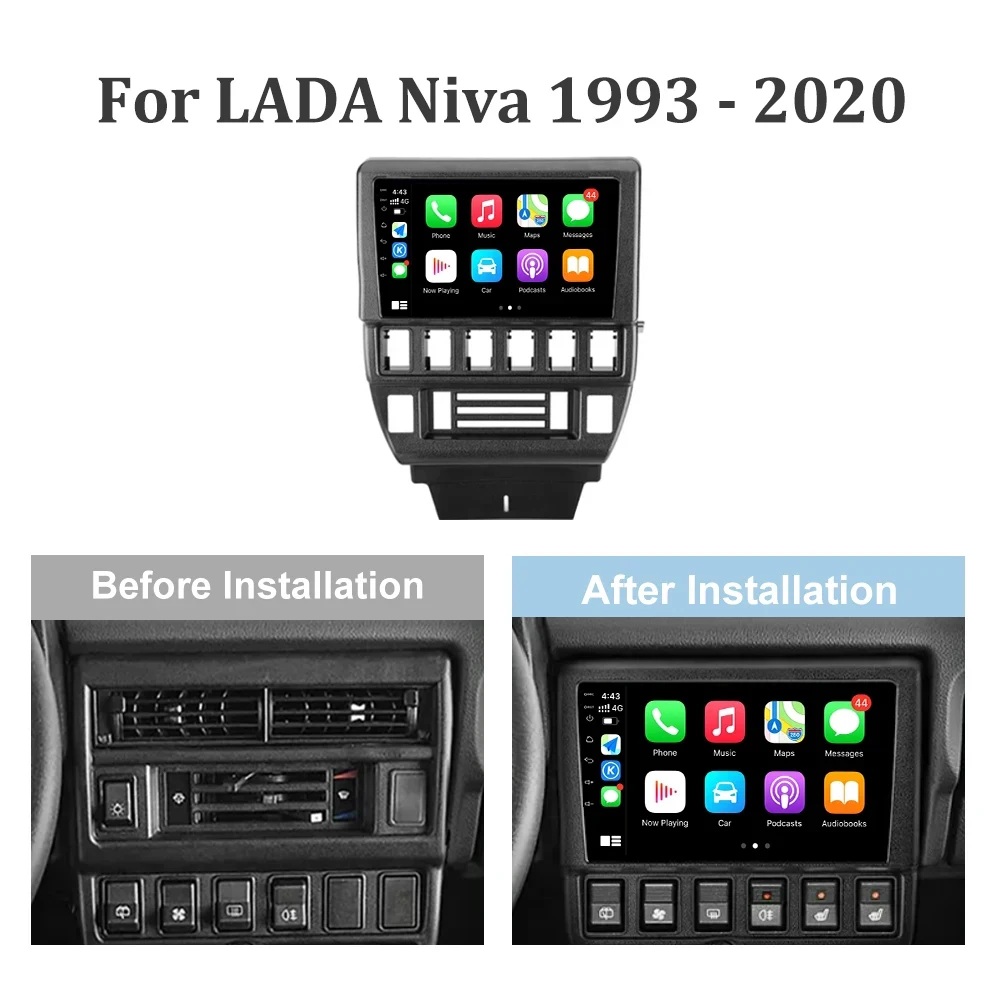 LADA Niva 1993 - 2020 차량용 멀티미디어 모바일 제어 화면, 4G 와이파이 GPS, 고성능 2 Din 라디오, 안드로이드 13