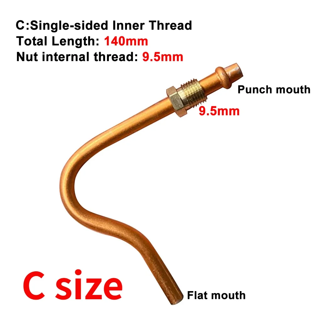 Tubo Di Scarico Per Compressore D’Aria In Alluminio Rame, Filetto 3/4-16UNF, Per Doppio Cilindro A V (Lunghezze 18-30cm)