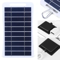 2W 5V Solar Charging Panel Waterproof Battery Charger Power Emergency Panel Phone Power Bank for Camping Backpacking Hiking