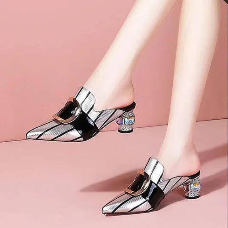 

Women Cute Sweet Sky Blue Comfort Spring & Summer Square Heel Party Pumps Lady Fashion Silver Heel Shoes Zapatos De Mujer E257