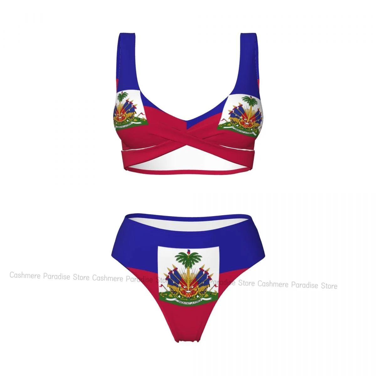 Haiti Flag Women Bikini Set Swimsuit Push Up Female Swimwear Bathing Suit