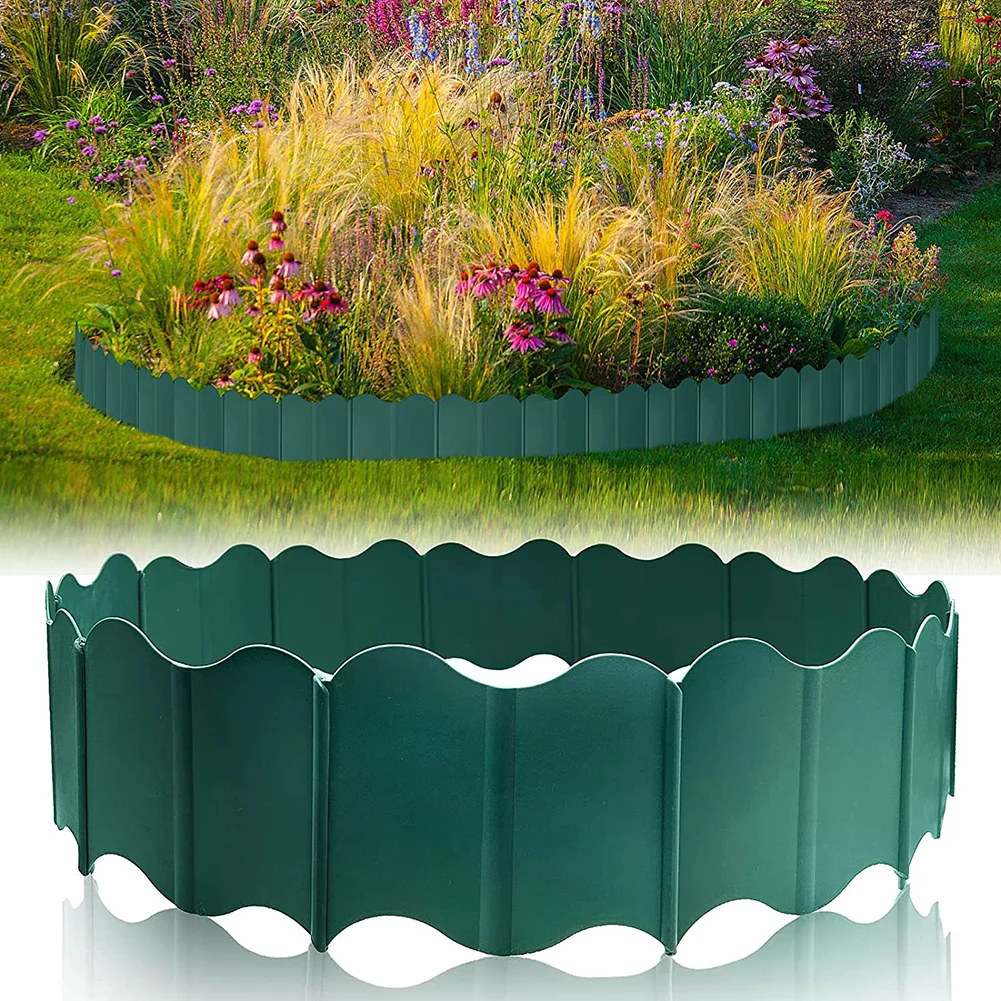 

20PCS Garden Fence Plastic Edging Panels Outdoor Plant Lawn Flower Border Fence Garden Buildings Decoration