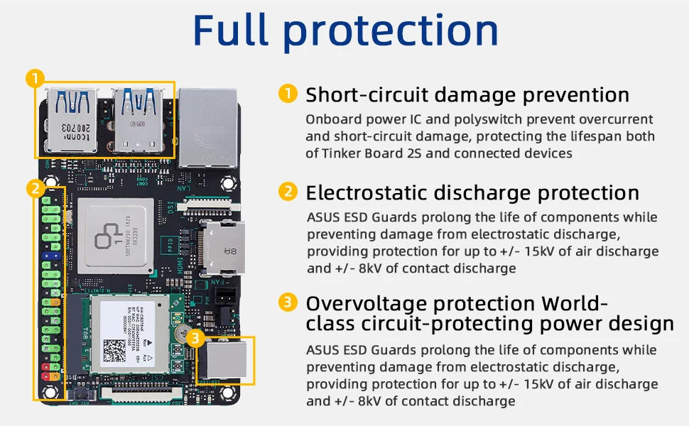 ASUS Tinker Board 2S Single Board Computer Rockchip RK3399 SOC DuaI-CH LPDDR4 4G